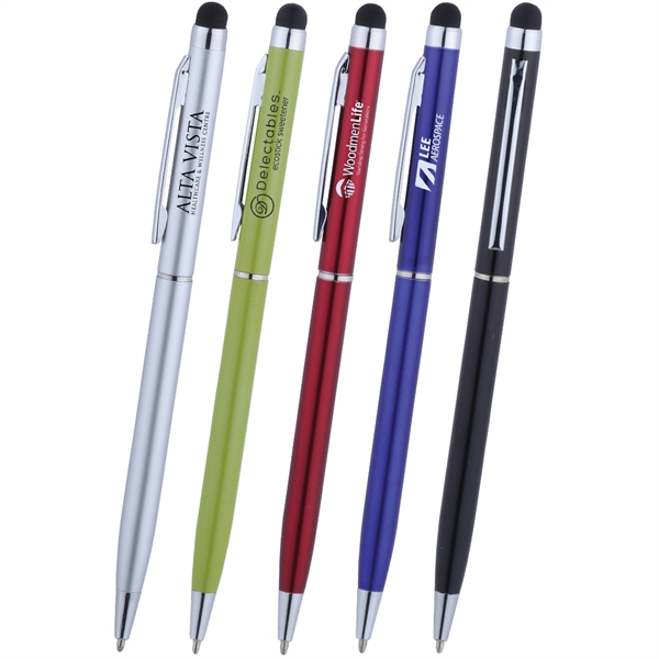 Sleek Metal Twist Action Stylus Ballpoint... from ASI 46755 Cosmo Promos