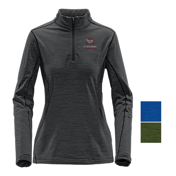 Women's thermal top with 1/4 zipper, moisture wicking performance and snag-resistant... from ASI 61125 Hit Promotional Products / Hit®