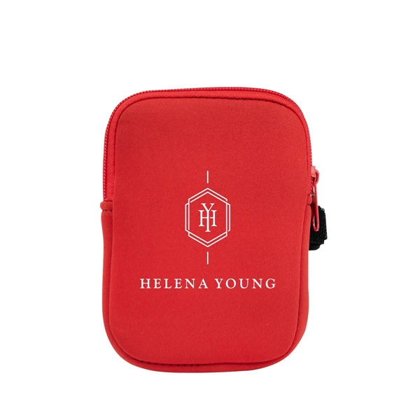 3mm neoprene water bottle pouch with zipper closure, hook and loop... from ASI 61125 Hit Promotional Products / Hit®