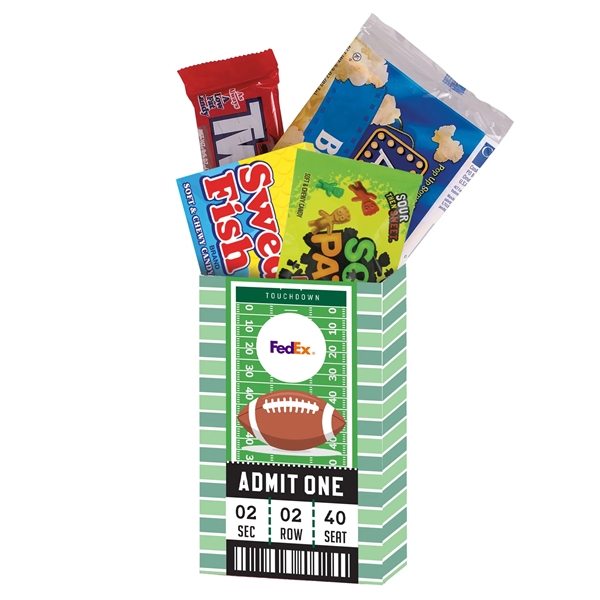 Half Time Snack Box; featuring Twizzlers®, M&M's®, SnoCaps®, and microwave popcorn.... from ASI 71685 Midnite Snax®