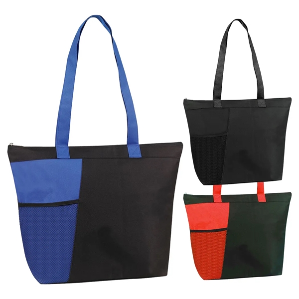 Zipper tote with front mesh pocket.... from ASI 31517 Admart Products / Admart Line
