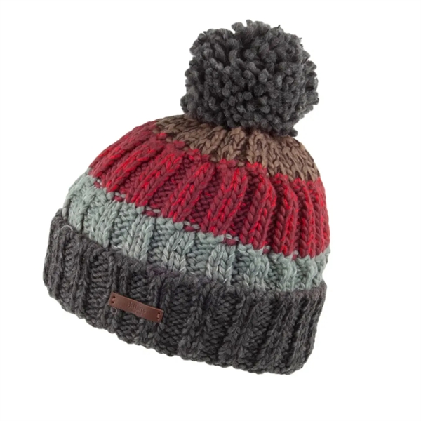 Knitted acrylic beanie hat with a fluffy pom pom on the... from ASI 90807 Tekweld