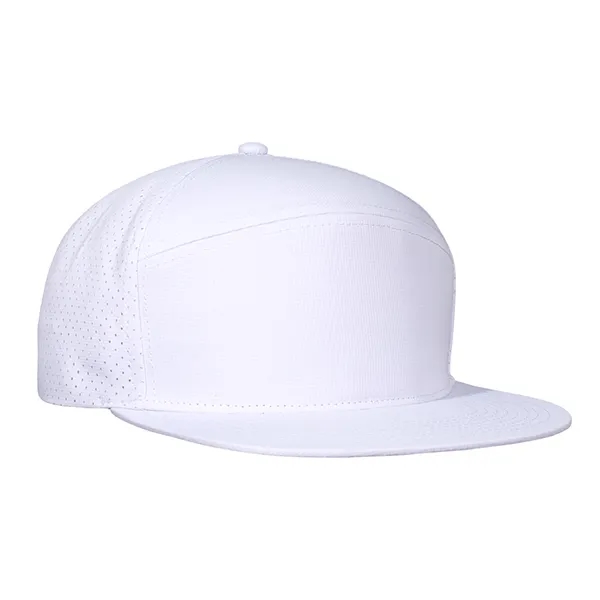 Contour 6-Panel Pearl Nylon Flat Bill w/ Perforated Panels Cap.... from ASI 80129 Quake City Caps
