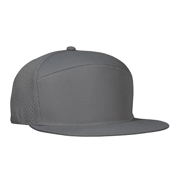 Contour 6-Panel Pearl Nylon Flat Bill w/ Perforated Panels Cap.... from ASI 80129 Quake City Caps