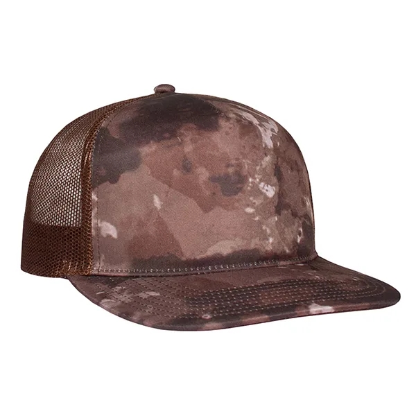 Deluxe Sublimated Abstract Camo Trucker Cap.... from ASI 80129 Quake City Caps