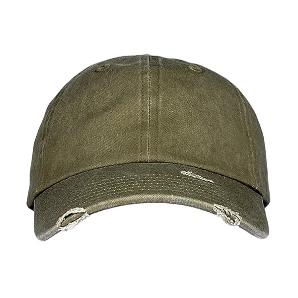 Distressed Laundered Pigment Dyed Cotton Twill Cap.... from ASI 80129 Quake City Caps