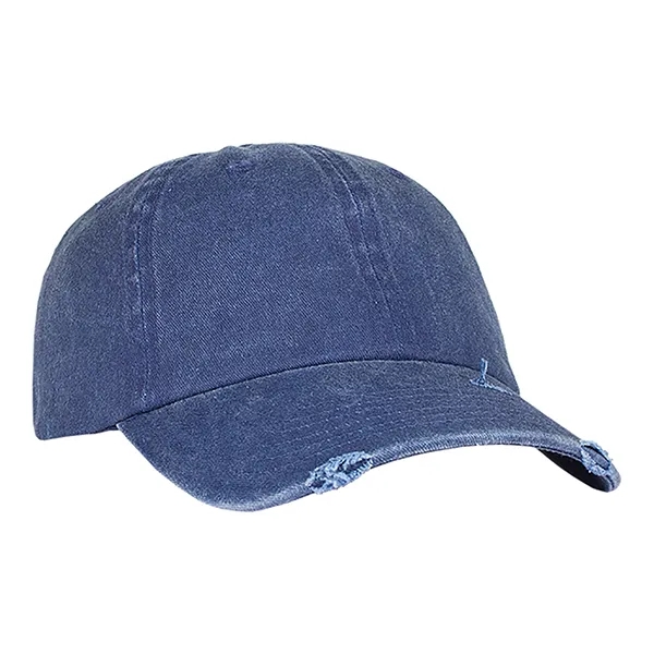 Distressed Laundered Pigment Dyed Cotton Twill Cap.... from ASI 80129 Quake City Caps
