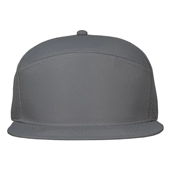 Contour 6-Panel Pearl Nylon Flat Bill w/ Perforated Panels Cap.... from ASI 80129 Quake City Caps