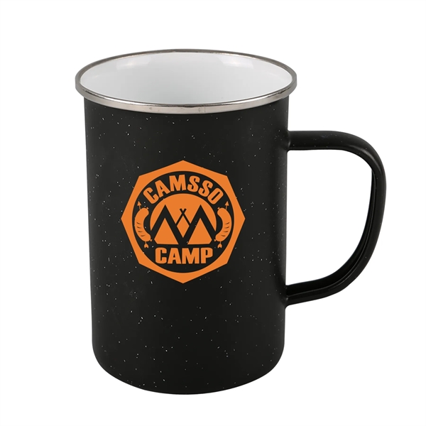 20 oz. camping mug with stainless steel rim, enamel finish and... from ASI 52840 Evans Manufacturing