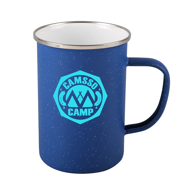 20 oz. camping mug with stainless steel rim, enamel finish and... from ASI 52840 Evans Manufacturing