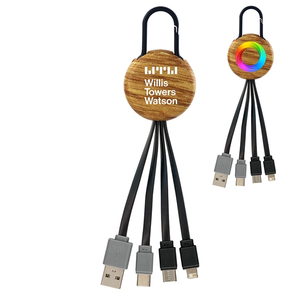 Wood Grain Clip Dual Input 3 in 1 Charging Cable... from ASI 30208 A P Specialties / AP Specialties