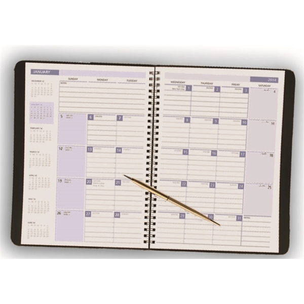 Monthly desk planner with leatherette cover.... from ASI 48575 Datamax International Inc / The Datamax Collection