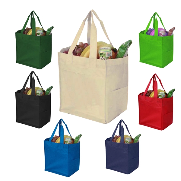 Pocketed Non-Woven Shopping Tote... from ASI 31517 Admart Products / Admart Line