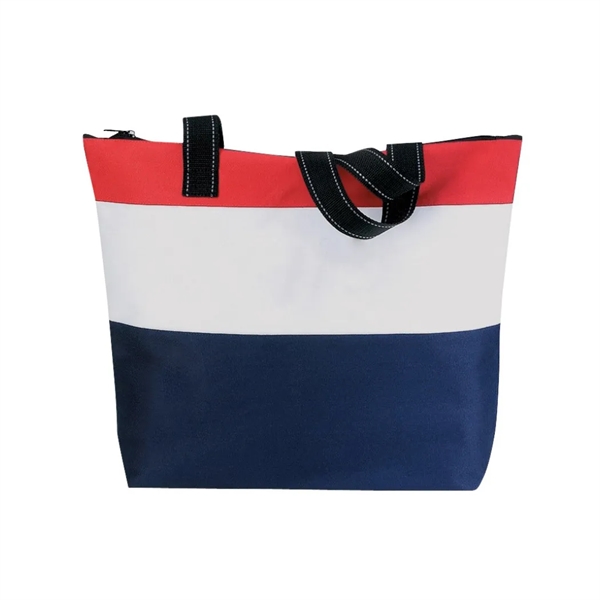 Poly striped design zipper tote bag.... from ASI 31517 Admart Products / Admart Line