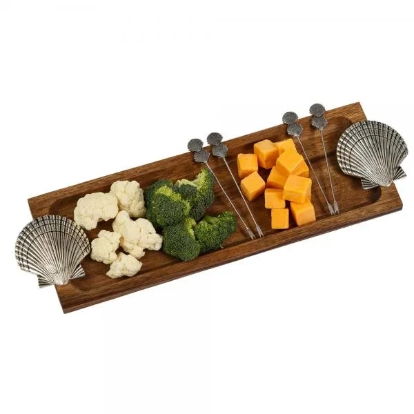 Acacia Foodie Bites Serving Tray with matching food picks.... from ASI 88675 Picnic Plus