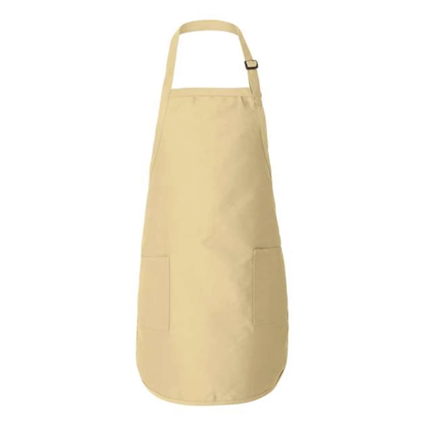 Full-length apron made with twill fabric features two pockets, binding trim,... from ASI 92980 WOV-IN® / Universal Strap/Wov-In Line