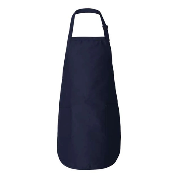 Full-length apron made with twill fabric features two pockets, binding trim,... from ASI 92980 WOV-IN® / Universal Strap/Wov-In Line
