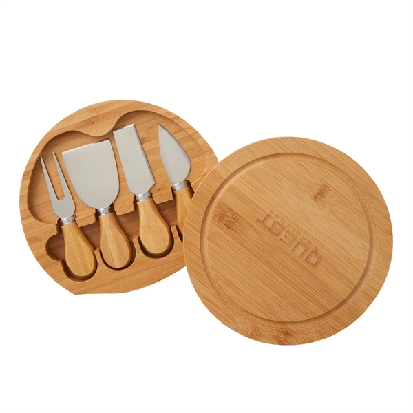 5 piece swivel top bamboo charcuterie cheese board set includes tray... from ASI 52840 Evans Manufacturing