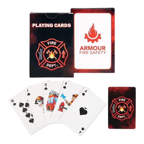 Fire safety themed deck of playing cards with one sided imprint... from ASI 98360 WOWLine / WOWLine®