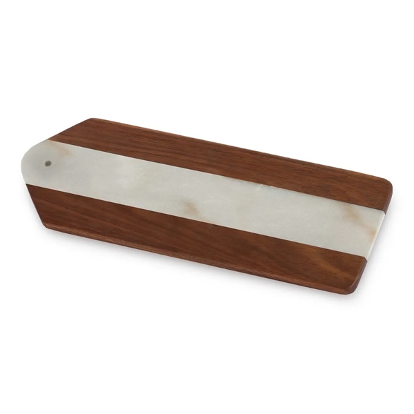 Black & white marble and acacia wood cheese board... from ASI 88675 Picnic Plus