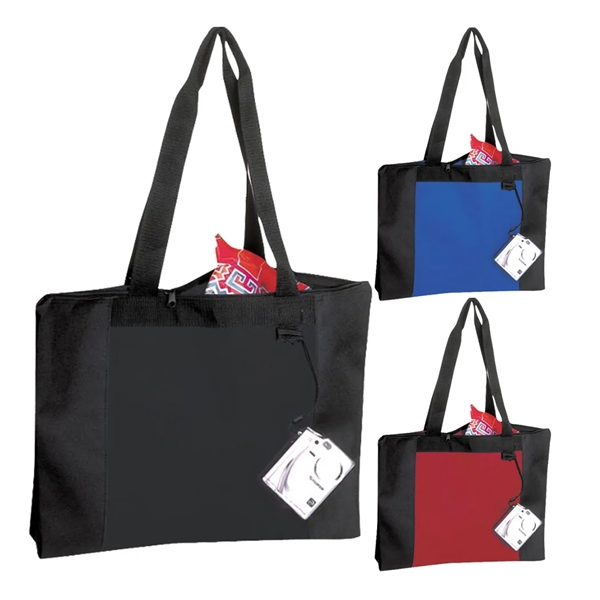 Polyester zipper tote bag made of 600 denier polyester with 28"... from ASI 31517 Admart Products / Admart Line