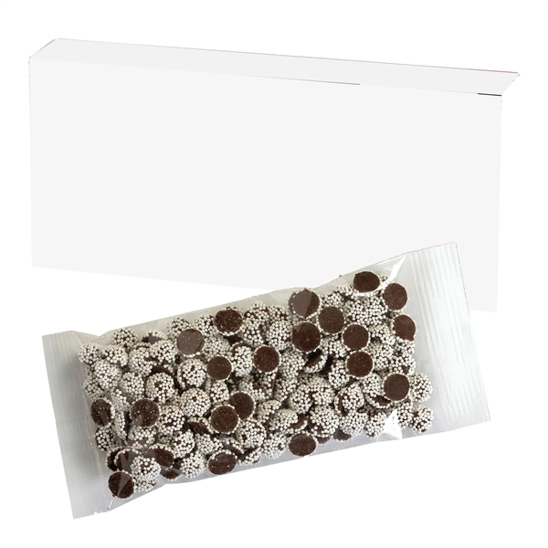 Movie theatre box filled with chocolate Sno-Caps®... from ASI 71685 Midnite Snax®