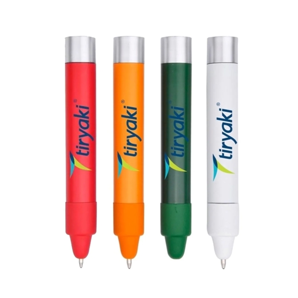 3.38" x 0.56" twist-action plastic ballpoint crayon shaped stylus pen with... from ASI 37218 Athena Promo (tm)