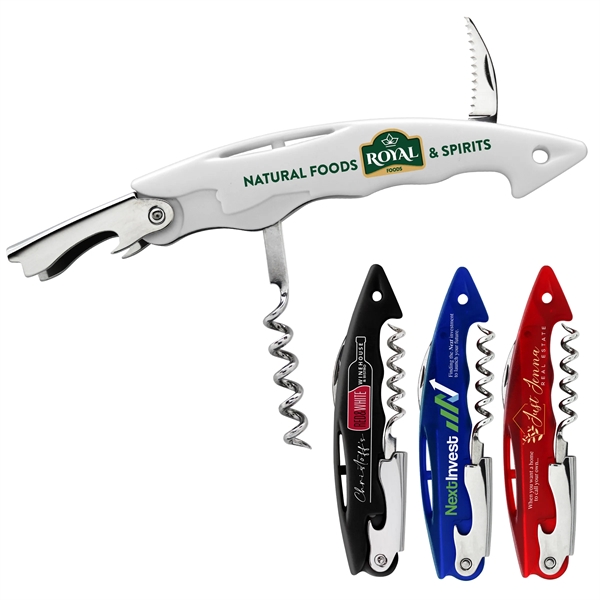 Corkscrew, bottle opener and foil cutter all in one.  Solid... from ASI 49470 DEVARA
