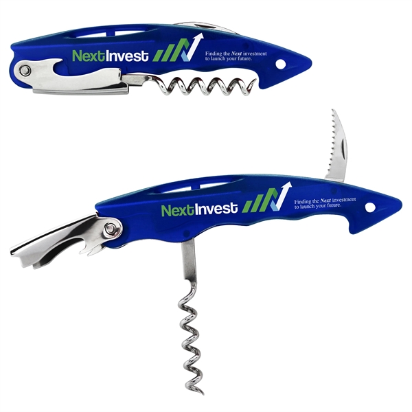 Corkscrew, bottle opener and foil cutter all in one.  Solid... from ASI 49470 DEVARA