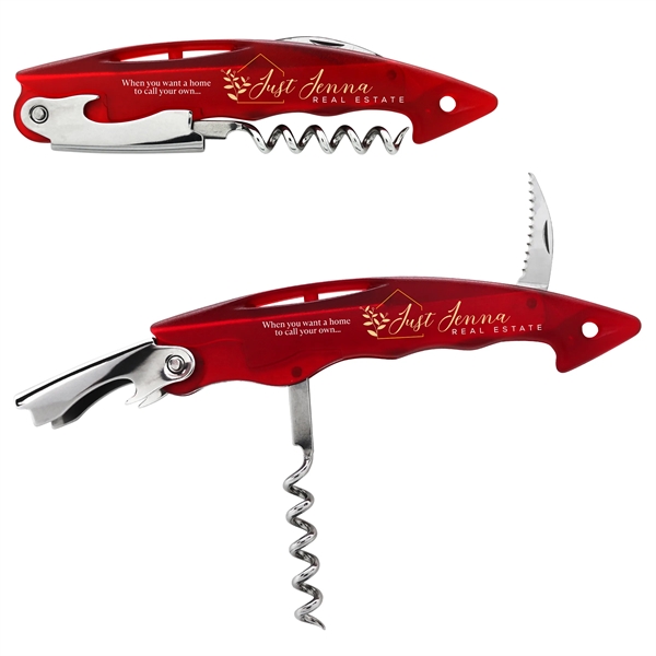 Corkscrew, bottle opener and foil cutter all in one.  Solid... from ASI 49470 DEVARA