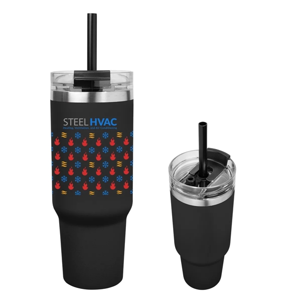 40-ounce tumbler with double-wall construction, lid, straw hole and straw.... from ASI 61125 Hit Promotional Products / Hit®