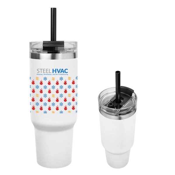 40-ounce tumbler with double-wall construction, lid, straw hole and straw.... from ASI 61125 Hit Promotional Products / Hit®