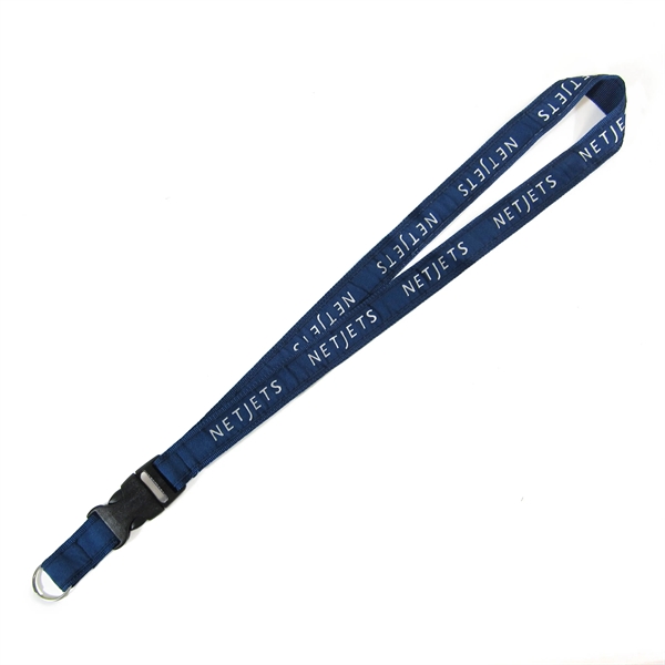 Polyester lanyard with detachable buckle and up to 8 colors sewn... from ASI 92980 WOV-IN® / Universal Strap/Wov-In Line
