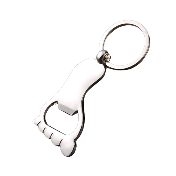 Foot shape metal keychain plus laser engraving on 1 location... from ASI 37218 Athena Promo (tm)
