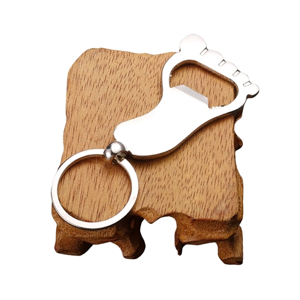 Foot shape metal keychain plus laser engraving on 1 location... from ASI 37218 Athena Promo (tm)