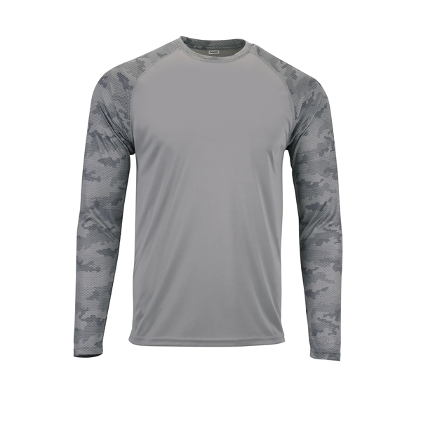 Cayman Hex Camo Performance Long Sleeve Tee with UPF 50+ protection.... from ASI 85988 Century Place Apparel