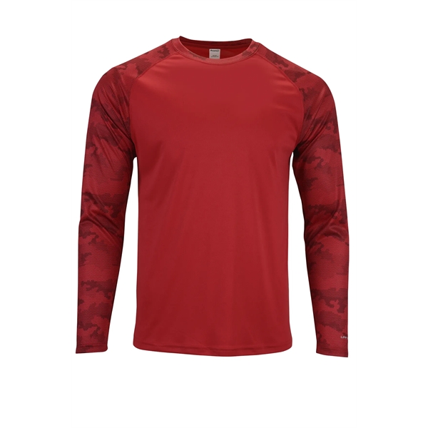 Cayman Hex Camo Performance Long Sleeve Tee with UPF 50+ protection.... from ASI 85988 Century Place Apparel