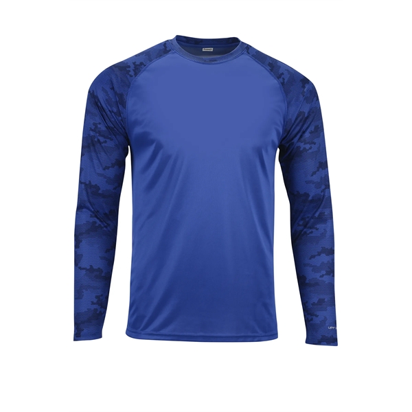 Cayman Hex Camo Performance Long Sleeve Tee with UPF 50+ protection.... from ASI 85988 Century Place Apparel