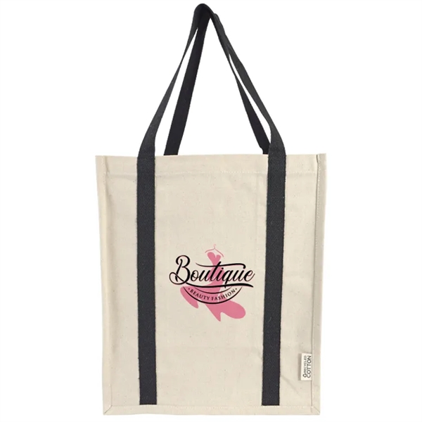 Eco-chic Recycled Cotton Tote: Perfect for groceries, 100% recycled, customizable, and... from ASI 67557 LimeLight Ent / Limelight USA