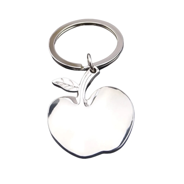 Apple shape metal keychain plus laser engraving on 1 location... from ASI 37218 Athena Promo (tm)