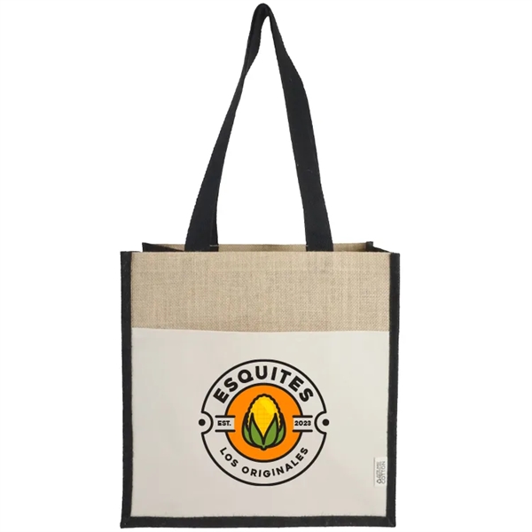 Sustainable style! Jute Recycled Canvas Tote: 100% recycled, front pocket, 28"... from ASI 67557 LimeLight Ent / Limelight USA