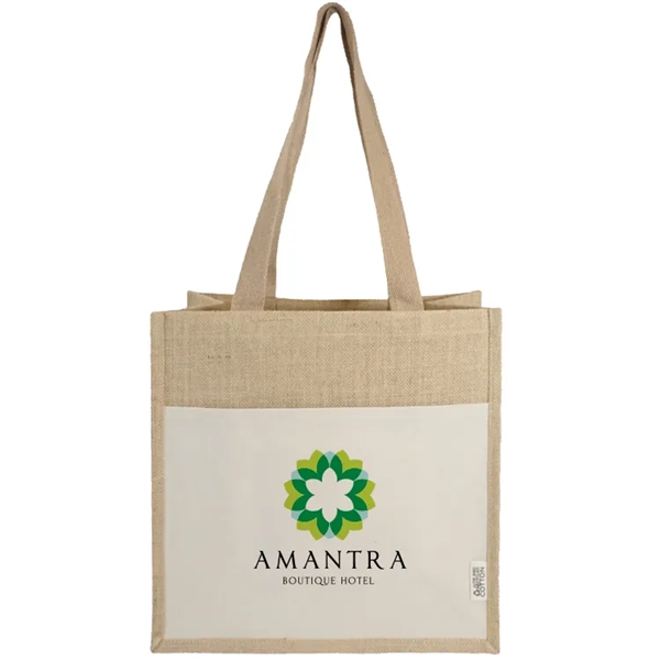 Sustainable style! Jute Recycled Canvas Tote: 100% recycled, front pocket, 28"... from ASI 67557 LimeLight Ent / Limelight USA