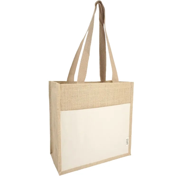 Sustainable style! Jute Recycled Canvas Tote: 100% recycled, front pocket, 28"... from ASI 67557 LimeLight Ent / Limelight USA