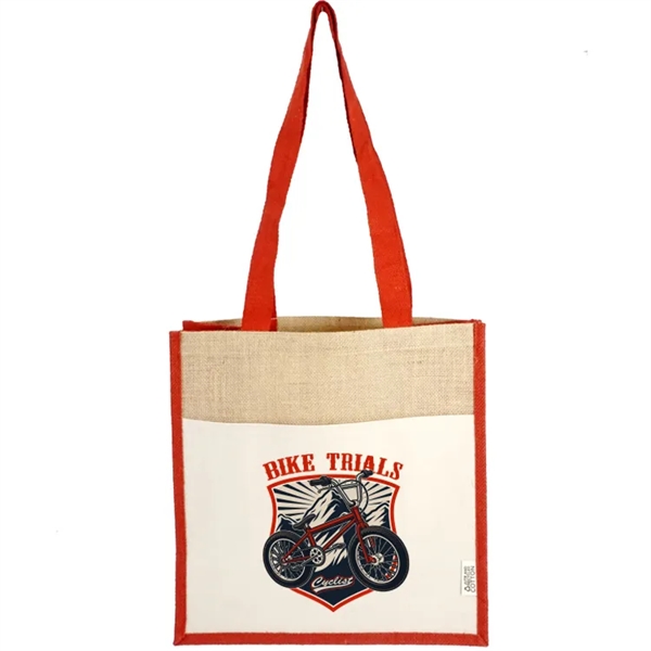 Sustainable style! Jute Recycled Canvas Tote: 100% recycled, front pocket, 28"... from ASI 67557 LimeLight Ent / Limelight USA