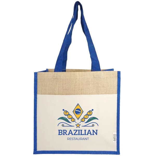 Sustainable style! Jute Recycled Canvas Tote: 100% recycled, front pocket, 28"... from ASI 67557 LimeLight Ent / Limelight USA