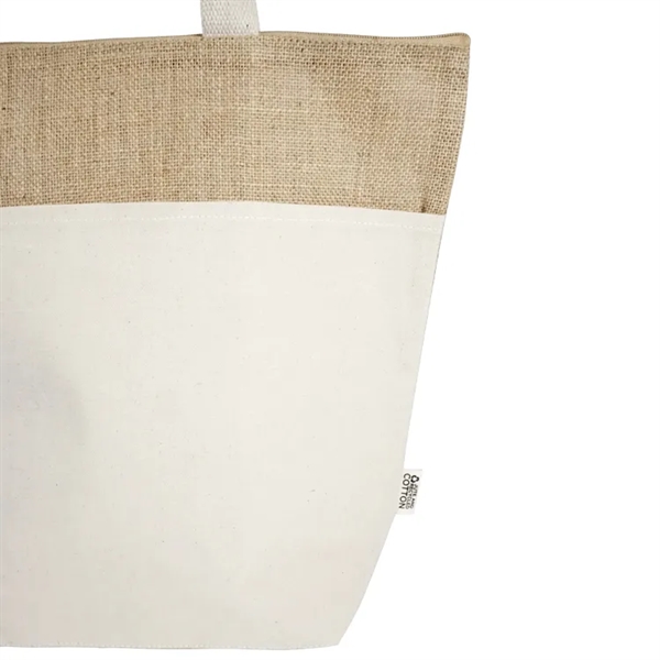 Eco-chic! Recycled Canvas Tote: 100% recycled, jute blend, front pocket, 24"... from ASI 67557 LimeLight Ent / Limelight USA