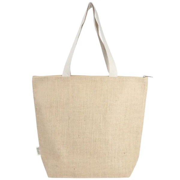 Eco-chic! Recycled Canvas Tote: 100% recycled, jute blend, front pocket, 24"... from ASI 67557 LimeLight Ent / Limelight USA