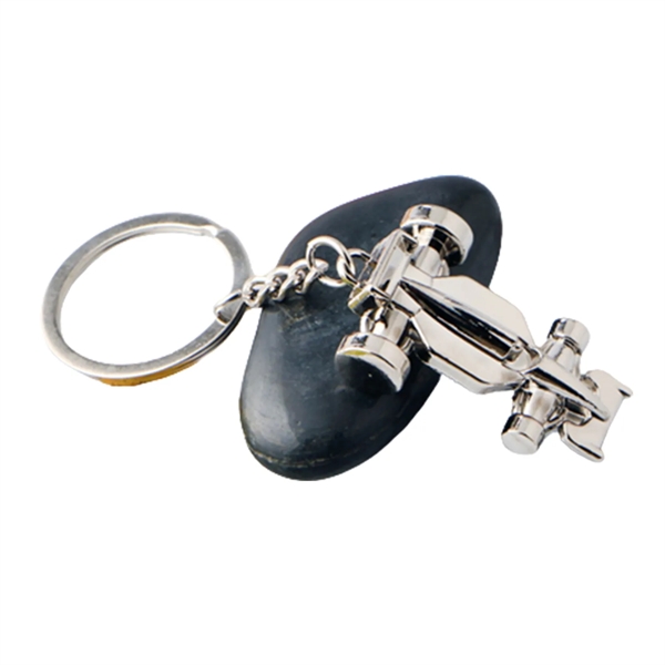 Racing car model keychain plus laser engraving on 1 location... from ASI 37218 Athena Promo (tm)