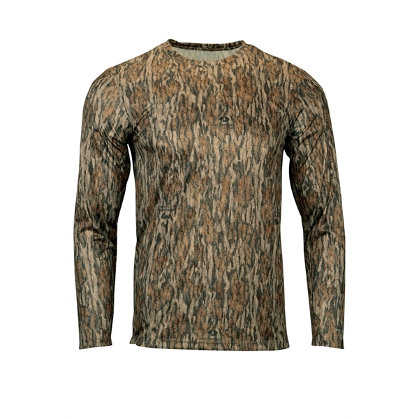Long-sleeved full print performance tee that immerses you in bold camo... from ASI 85988 Century Place Apparel