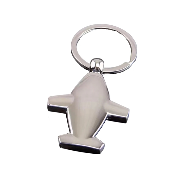 Airplane shape metal keychain with compass plus laser engraving on 1... from ASI 37218 Athena Promo (tm)